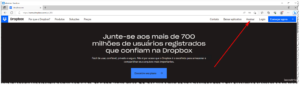 Imagem que ilustra como assinar o serviço do Dropbox